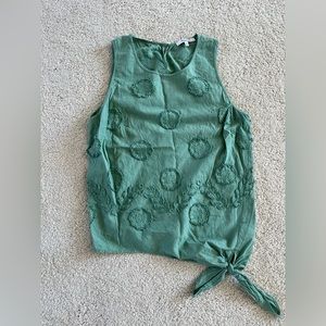 Madewell - Embroidered floral tank with tie waist